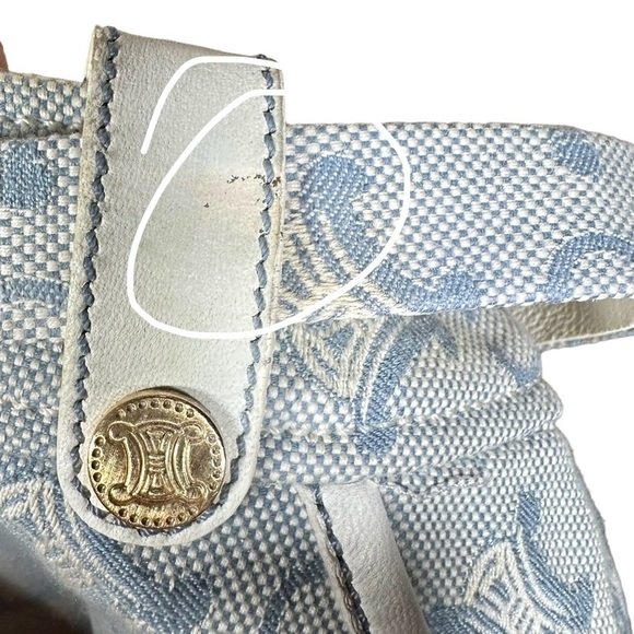 CELINE Vintage Belted Monogram Logo Canvas & Leather Trim Skirt - Picture 10 of 16